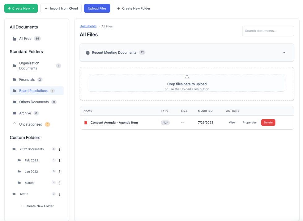 BoardSite document-management workspace