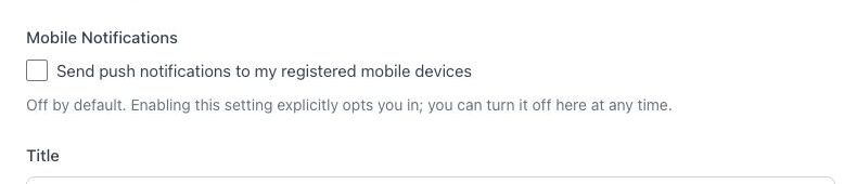 Director self-service profile showing the Mobile Notifications opt-in setting